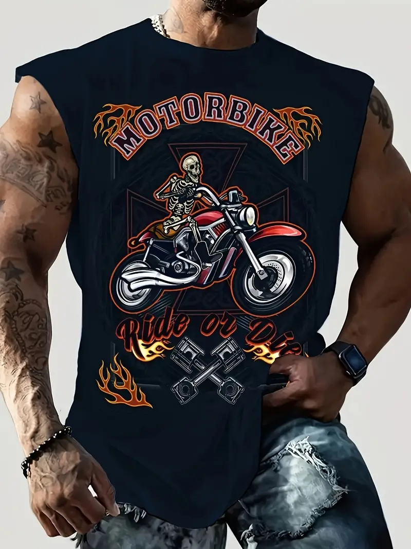 Motorcycle Gear Vest - メンズラウンドネックバイクTシャツ,通気性のある半袖トップス,毎日のフィットネスウェア,スポーツウェア,夏,新品