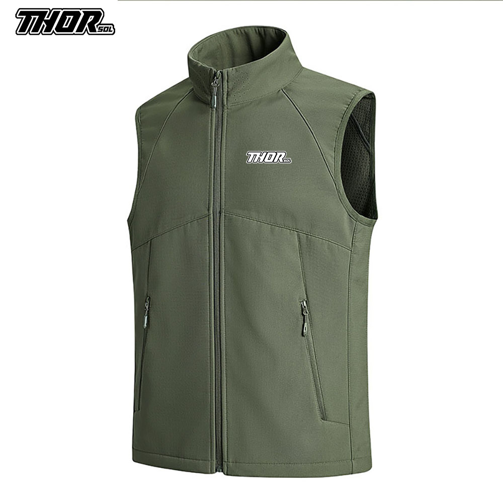 Motorcycle Gear Vest - THORSOL 冬サイクリングベスト防風男性 MTB ジレ Chaleco Ciclismo
