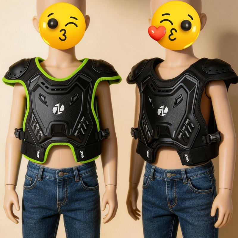 Motorcycle Gear Vest - 子供用オートバイアーマーベスト、モトクロス、MTB、BMX、スケートボード、スクーター、スキー用胸部・背中プロテクター、キッズギア