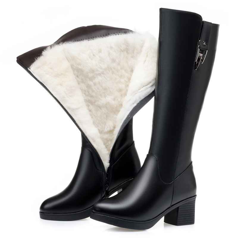 Riding Boot Short - AIYUQI 冬の女性のロングブーツ本革天然ウール暖かいハイブーツの女性のファッション大きいサイズの女性乗馬ブーツ