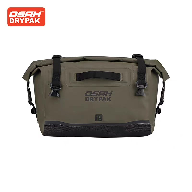 Motorcycle Gear Wardrobe - OSAH アーミーグリーンオートバイバッグ 15L リアシートパックヘルメットバッグ PVC 防水多機能クロスボディバッグ乗馬ギアパッケージ