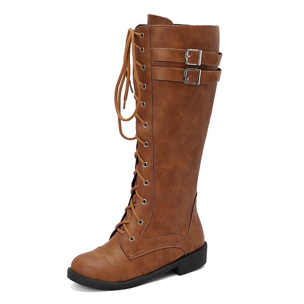 Riding Boot Short - BLXQPYT ニーハイブーツ レディース 秋冬 暖かい裏起毛 インナーファー付き