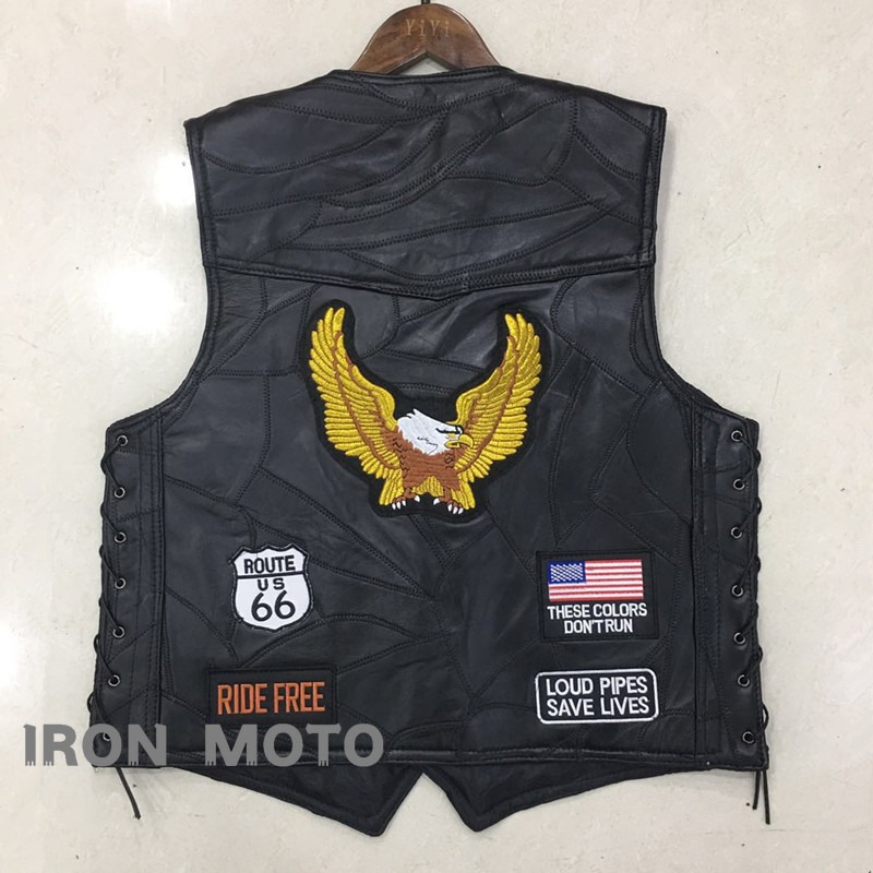 新しいオートバイベスト男性カフェモトストリートジャケット革ラ - Motorcycle Gear Vest のレビューと価格