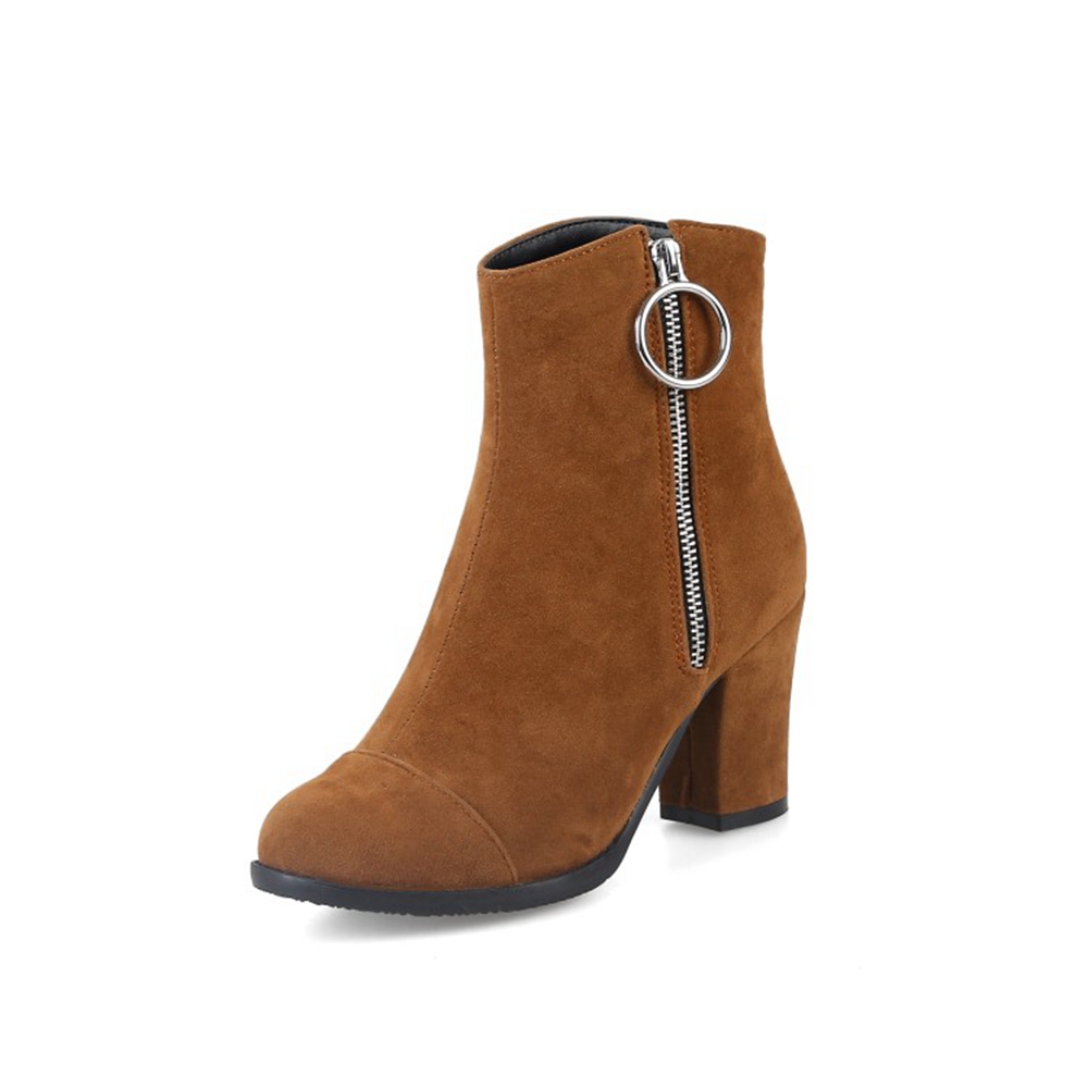 女性用ジッパー付きアンクルブーツ,ハイヒールアンクルブーツ, - Riding Boot Short のレビューと価格