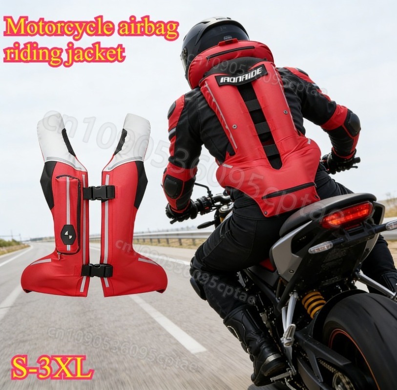 オートバイエアバッグベストバイク反射材付き転倒防止ライディン - Motorcycle Gear With Airbag のレビューと価格