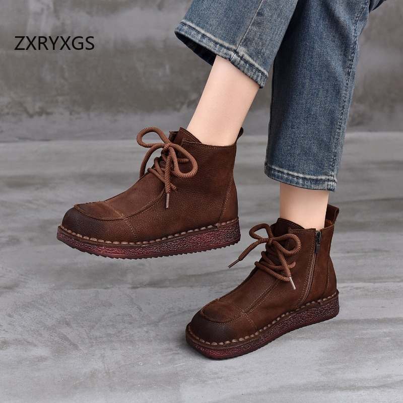 ZXRYXGS トップレイヤー牛革 クラシック レトロ トレ - Riding Boot Short のレビューと価格