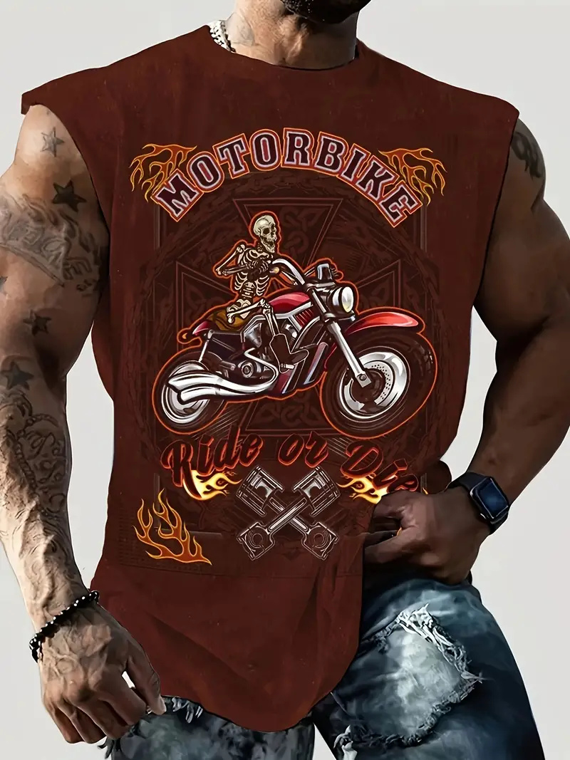 メンズラウンドネックバイクTシャツ,通気性のある半袖トップス - Motorcycle Gear Vest のレビューと価格