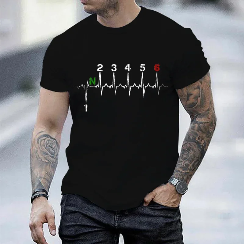 メンズ半袖Tシャツ,ブランド,ギアシフト1n23456,ハー - Motorcycle Gear Sleeve のレビューと価格