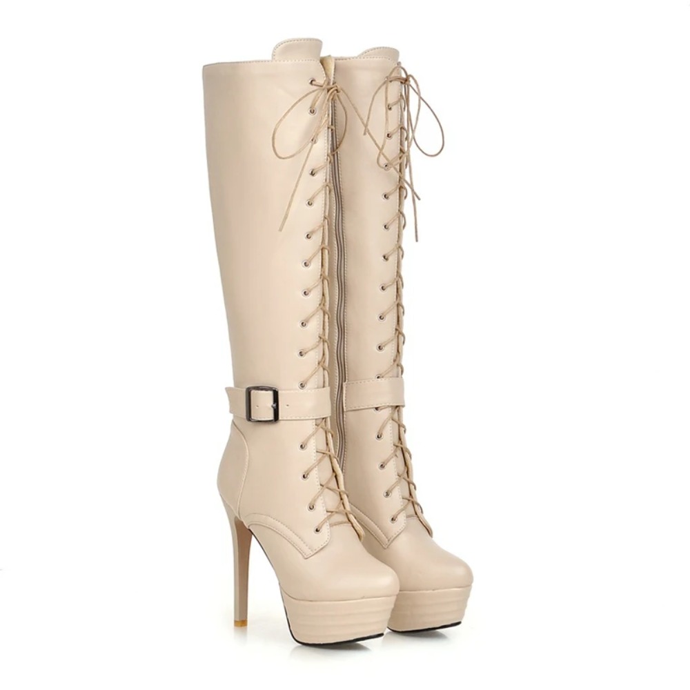 ニーハイブーツ レディース ファッション レースアップ ジッ - Riding Boot Short のレビューと価格