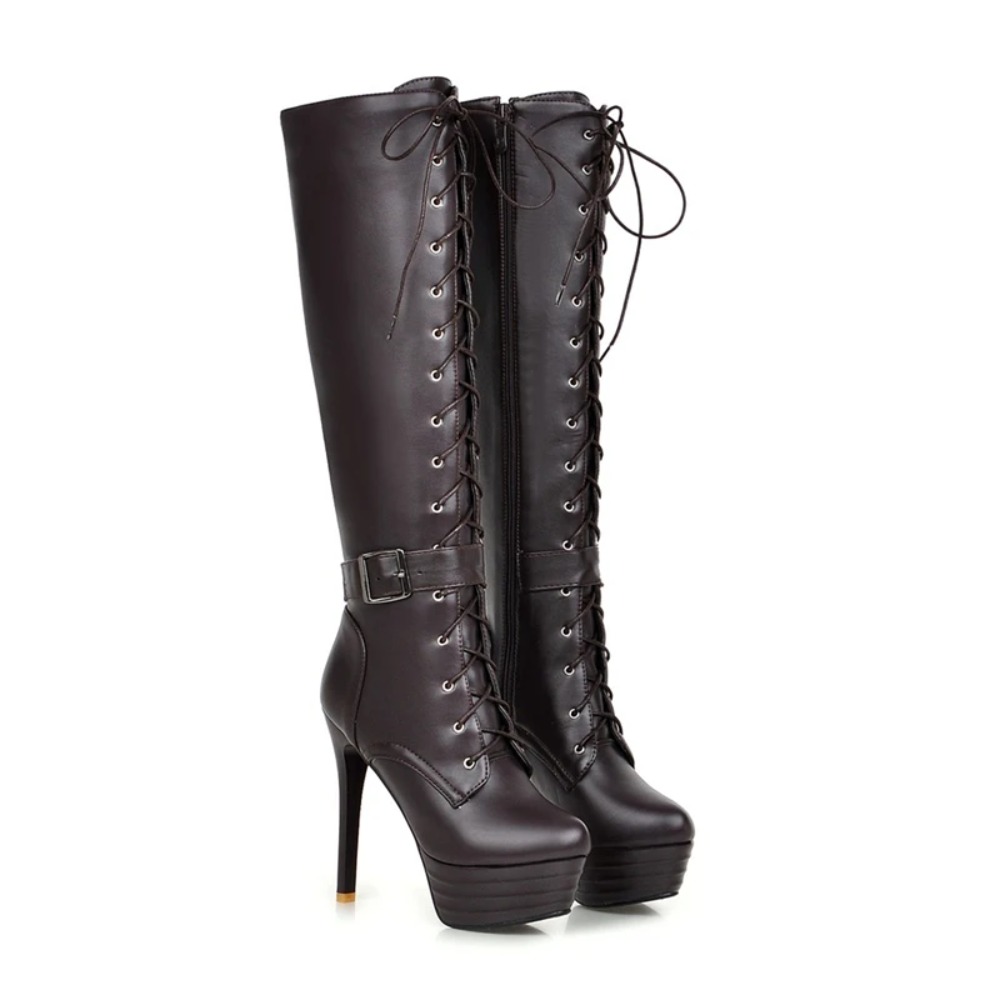 ニーハイブーツ レディース ファッション レースアップ ジッ - Riding Boot Short のレビューと価格