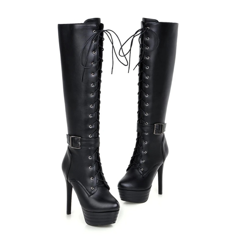 ニーハイブーツ レディース ファッション レースアップ ジッ - Riding Boot Short のレビューと価格