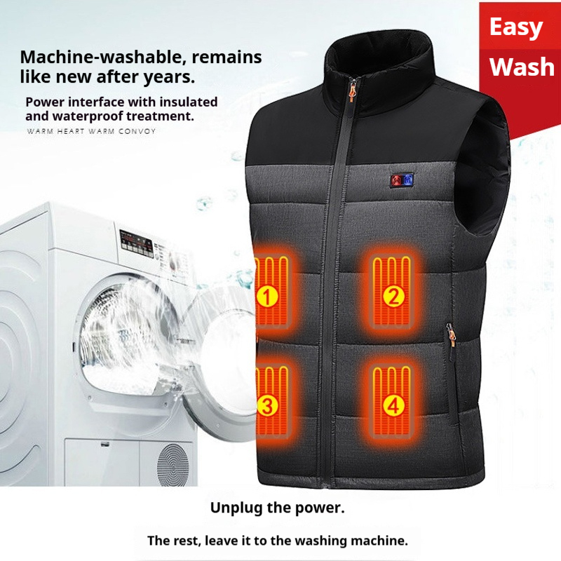 加熱ベスト ユニセックス 充電式加熱服 コットンベスト 11 - Motorcycle Gear Vest のレビューと価格